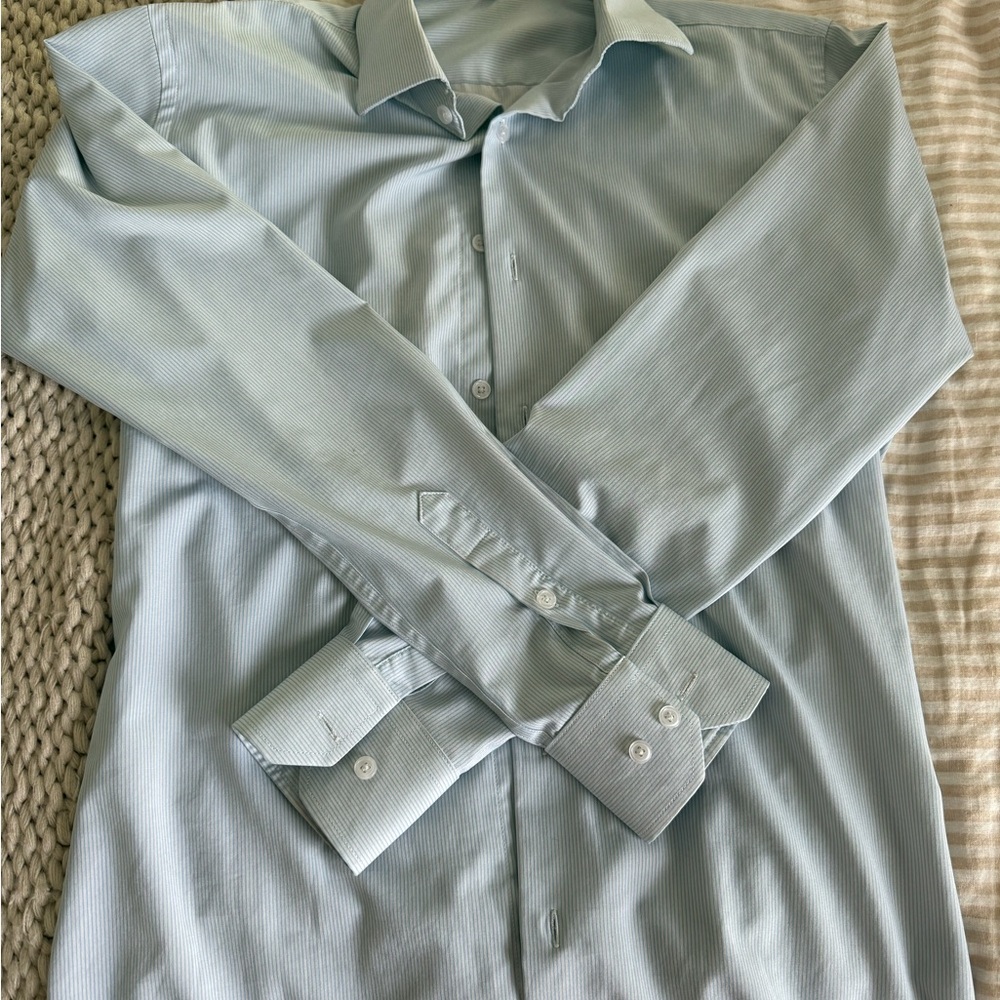 Classic Blue Long-Sleeve Dress Shirt
